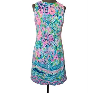 Lilly Pulitzer Mila Colorfull Stretch Shift Dress Size 2 Lillys Favorite 006463